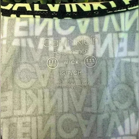 CALVIN KLEIN WOMEN TOP RUNNING PRINTED LOGO GOLD SIZE S - Picture 3 of 5